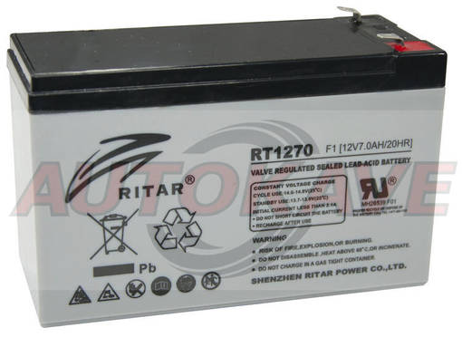 AKKU RITAR 12V, 7Ah, 151x65x100 - Pienkone- ja mp-akut - 10-261160 - 2