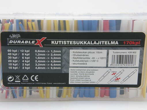 Kutistesukkalajitelma 100mm värilliset 170 kpl -  - 10-261700 - 1