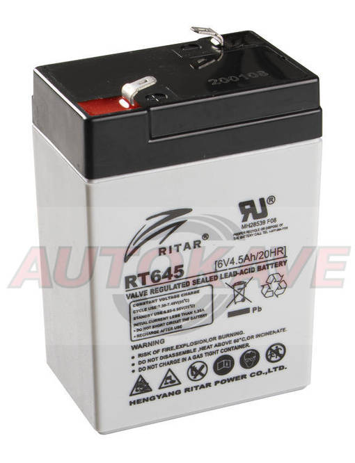 AKKU 6V RITAR 4,5Ah, 70x45x101 - Pienkone- ja mp-akut - 10-261162 - 2