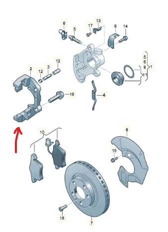 Jarrusatulankannake VW eteen - Automallisi varaosat - 10-261573 - 2