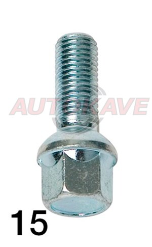 PYÖRÄNPULTTI 12X1,50X28 PALLOKANTA 28MM - Vannetarvikkeet, -pultit - 10-260604 - 1