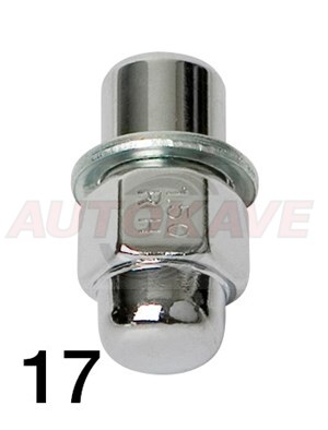 Pyöränmutteri Toyota aluvanne (21 AV) korkeus 47,5 M12x1,50 | LIERIÖ Ø 18,5 L=10 + PRIKKA - Vannetarvikkeet, -pultit - 10-261094 - 1