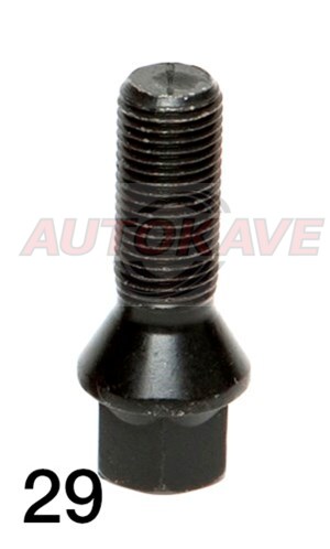 Pyöränpultti musta14x1,50x28 KARTIO AV17 - Vannetarvikkeet, -pultit - 10-260607 - 1