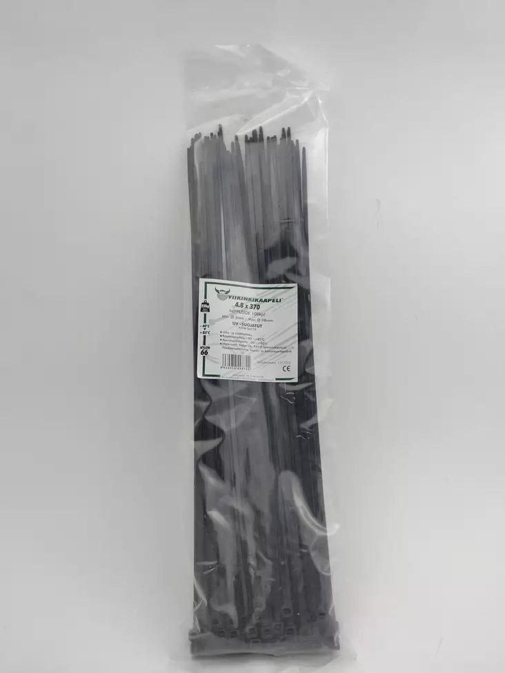 Nippuside 4,8x370 musta 100kpl/pussi - Nippusiteet - 10-261727 - 1