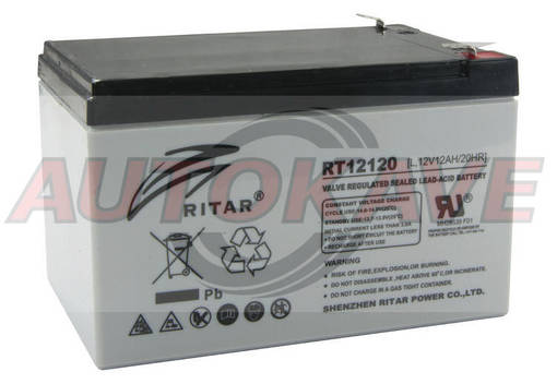 Akku RITAR 12V, 12Ah, 150x98x90 - Pienkone- ja mp-akut - 10-261158 - 2